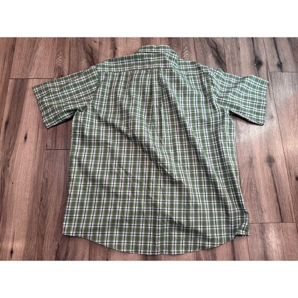 L.L.Bean Mens Traditional Fit Green Plaid Short Sleeve Shirt XL 100% Cotton - Picture 6 of 7